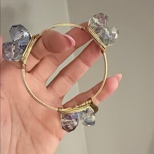 Bourbon and Boweties iridescent faceted crystal large beads